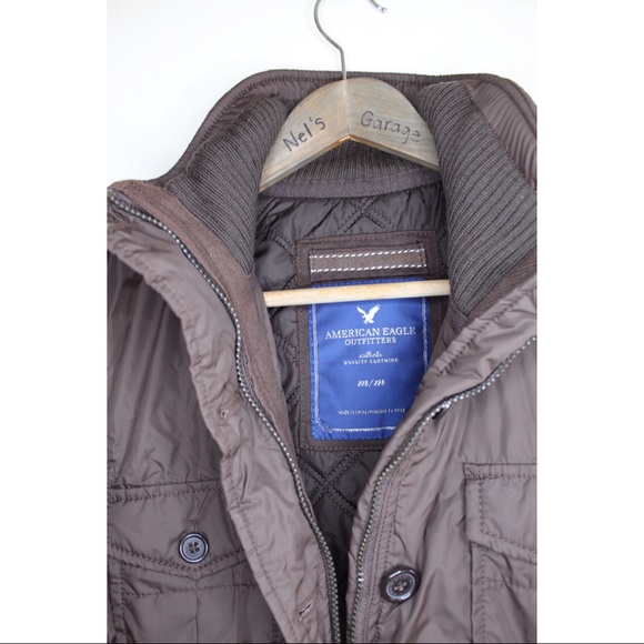 American Eagle Brown Military Style Jacket Medium - Picture 4 of 9